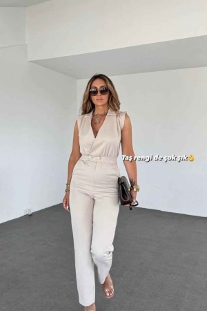 206813 beige OVERALLS