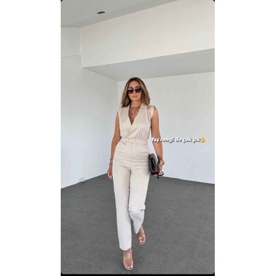 206813 beige OVERALLS