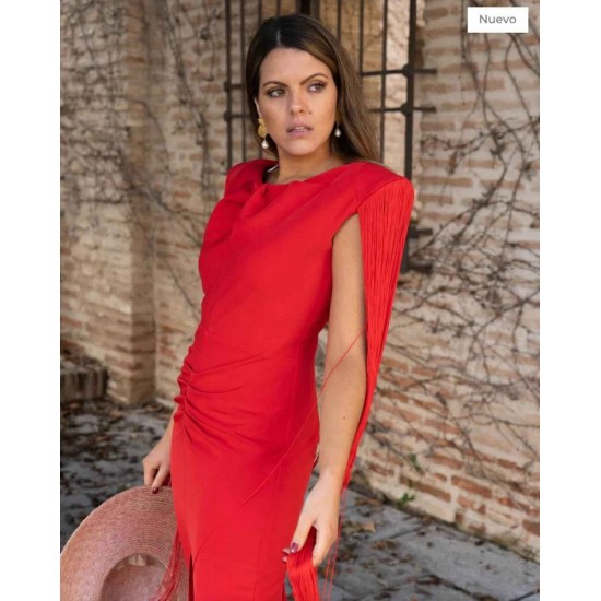 206822 red Evening dress
