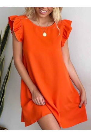 206828 TOPTAN ORANGE ELBİSE