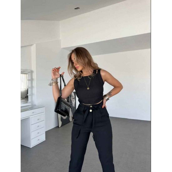206831 black Pants suit