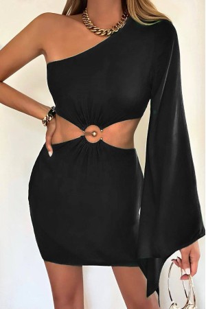 207257 TOPTAN SİYAH ELBİSE