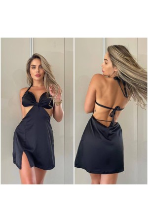 207285 TOPTAN SİYAH ELBİSE