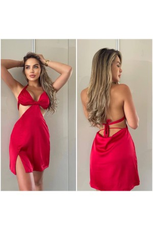 207287 TOPTAN KIRMIZI ELBİSE