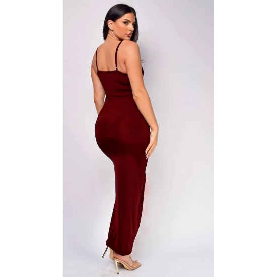 207317 burgundy DRESS