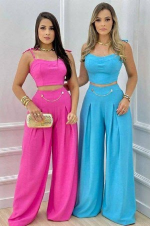 207343 TOPTAN FUŞYA PANTOLON TAKIM