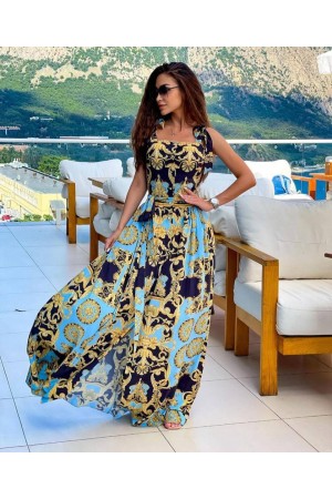 207374 TOPTAN DESENLİ ELBİSE