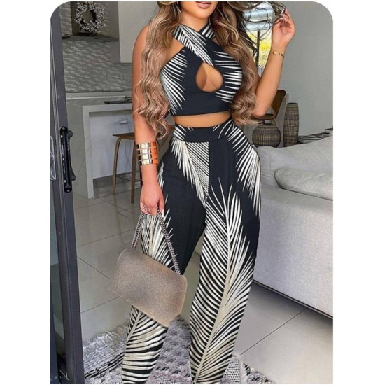 207378 patterned Pants suit