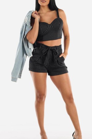 207379 black Shorts suit