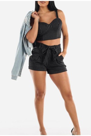 207379 TOPTAN SİYAH ŞORT TAKIM