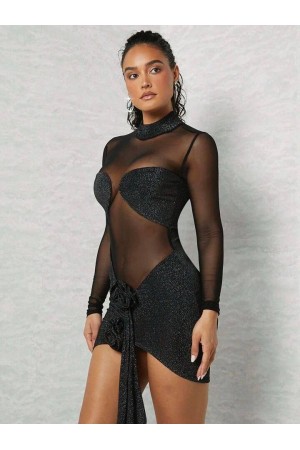 208547 TOPTAN SİYAH ELBİSE
