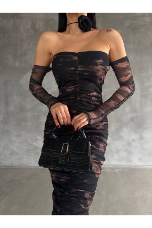 208551 TOPTAN SİYAH ELBİSE