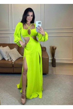 209379 TOPTAN YEŞİL ELBİSE