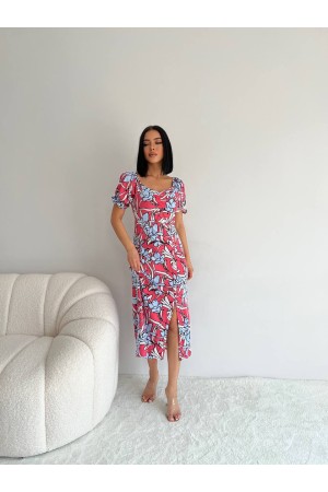 209424 TOPTAN DESENLİ ELBİSE