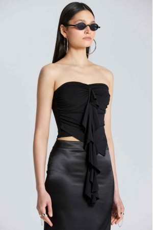 209753 TOPTAN SİYAH CROP