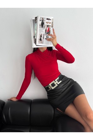 209807 TOPTAN KIRMIZI BLUZ