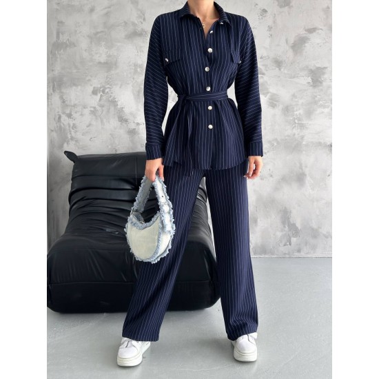209818 Navy blue Pants suit