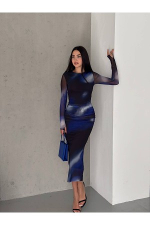 209822 TOPTAN DESENLİ ELBİSE