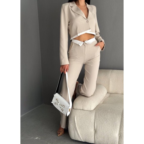 209837 beige Pants suit