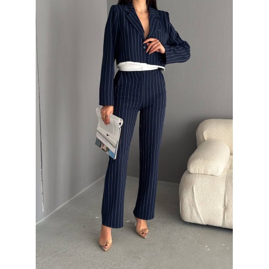 209838 Navy blue Pants suit