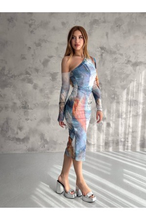 209847 TOPTAN DESENLİ ELBİSE