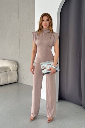 210009 beige Pants suit