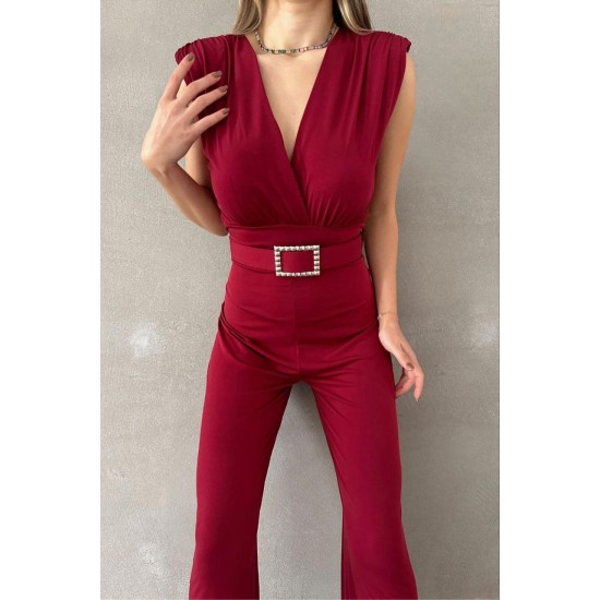 210250 burgundy OVERALLS