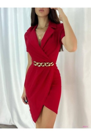 210256 TOPTAN KIRMIZI ELBİSE