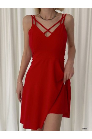 210325 TOPTAN KIRMIZI ELBİSE