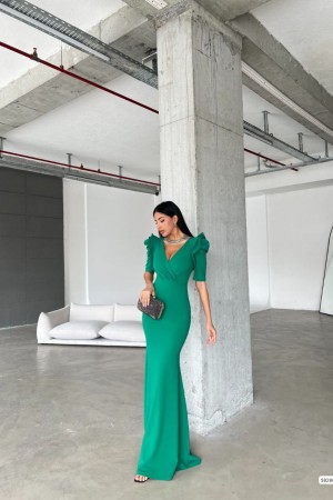 210343 GREEN Evening dress