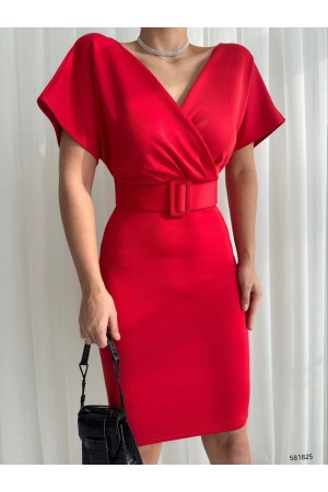 210375 TOPTAN KIRMIZI ELBİSE