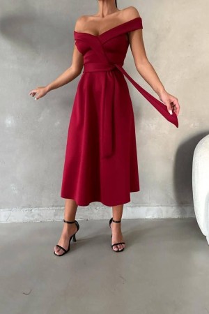 210432 burgundy Evening dress