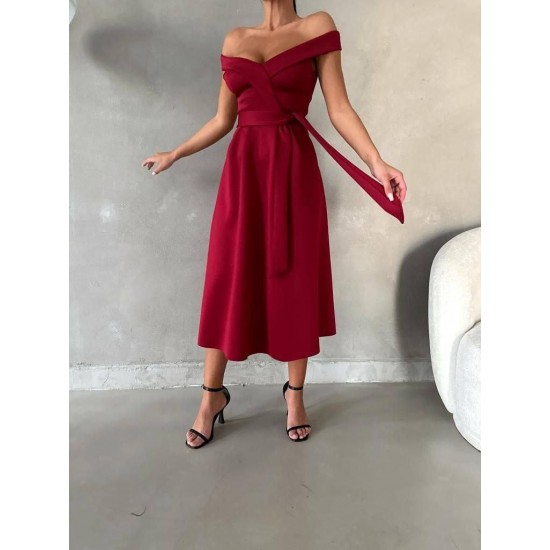 210432 burgundy Evening dress