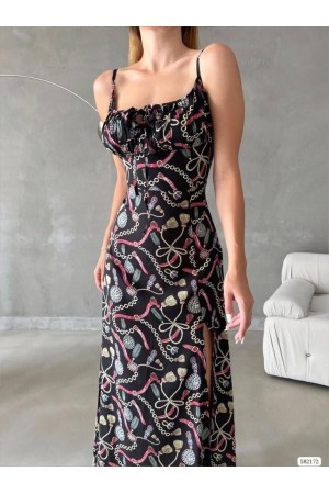 210448 TOPTAN DESENLİ ELBİSE