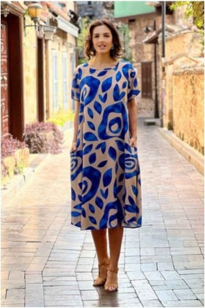 211113 TOPTAN DESENLİ ELBİSE