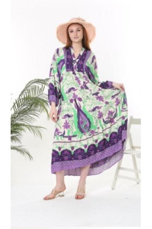 211137 TOPTAN DESENLİ ELBİSE