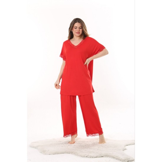 211160 TOPTAN KIRMIZI PANTOLON TAKIM