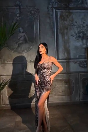 211379 leopard Evening dress