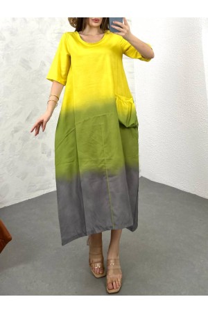 211449 TOPTAN DESENLİ ELBİSE