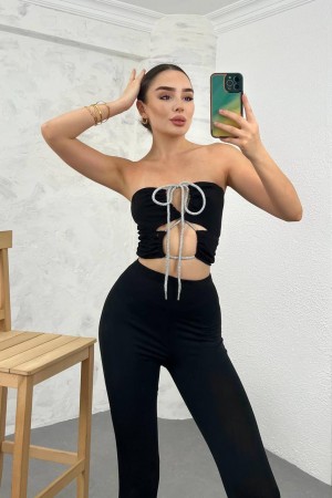 211476 black Pants suit