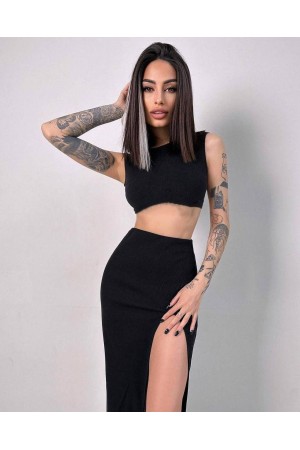 211494 TOPTAN SİYAH ETEK TAKIM