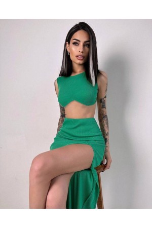 211495 TOPTAN YEŞİL ETEK TAKIM