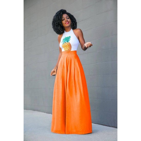 211554 orange Pants suit