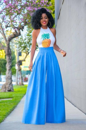 211555 blue Pants suit