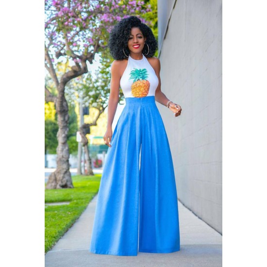 211555 blue Pants suit