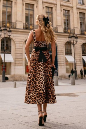 211589 TOPTAN LEOPAR ELBİSE