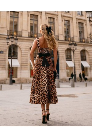 211589 TOPTAN LEOPAR ELBİSE