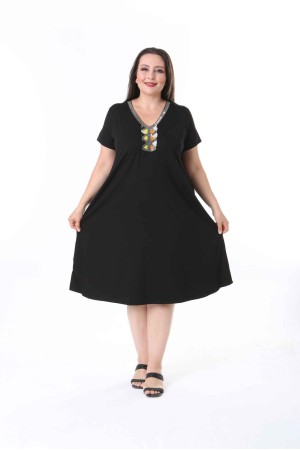 211761 TOPTAN SİYAH ELBİSE