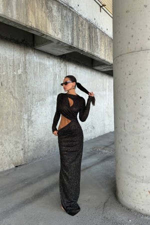 212130 black Evening dress