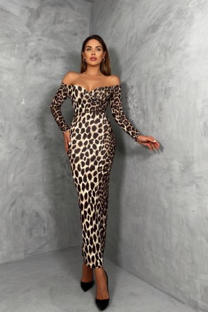 212140 leopard Evening dress